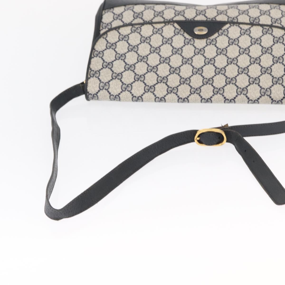 GUCCI GG Supreme Shoulder Bag PVC Navy Gold 116 02 067 Auth ka1454