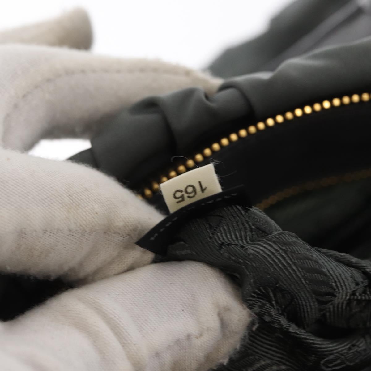 PRADA Hand Bag Nylon 2way Khaki Gold Auth ka1458