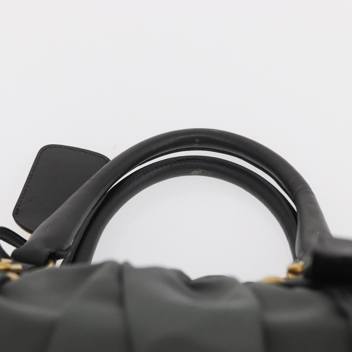 PRADA Hand Bag Nylon 2way Khaki Gold Auth ka1458