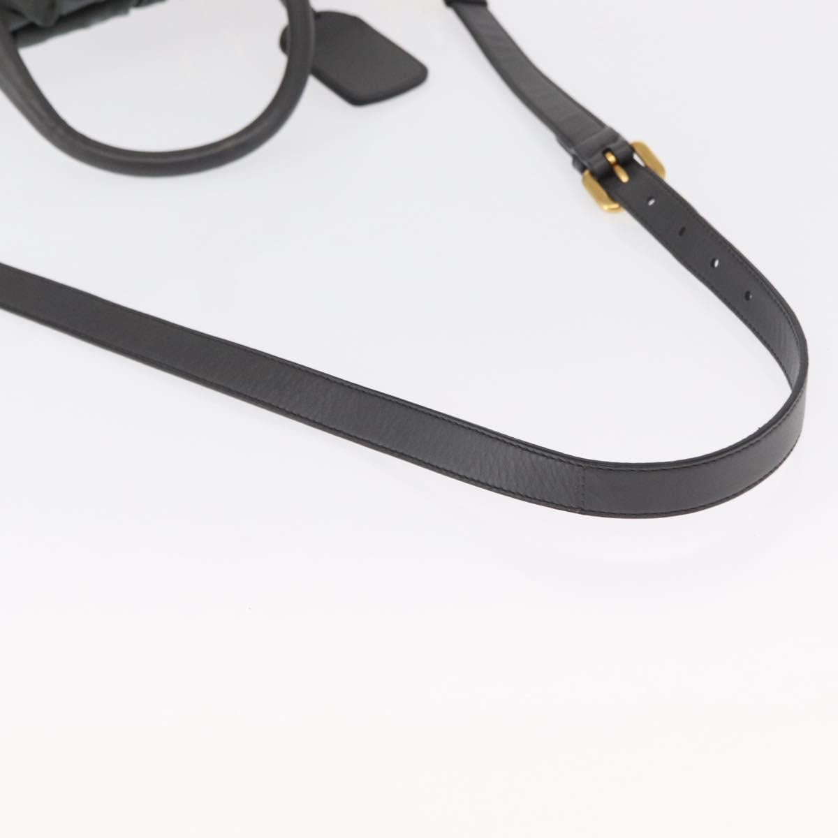 PRADA Hand Bag Nylon 2way Khaki Gold Auth ka1458