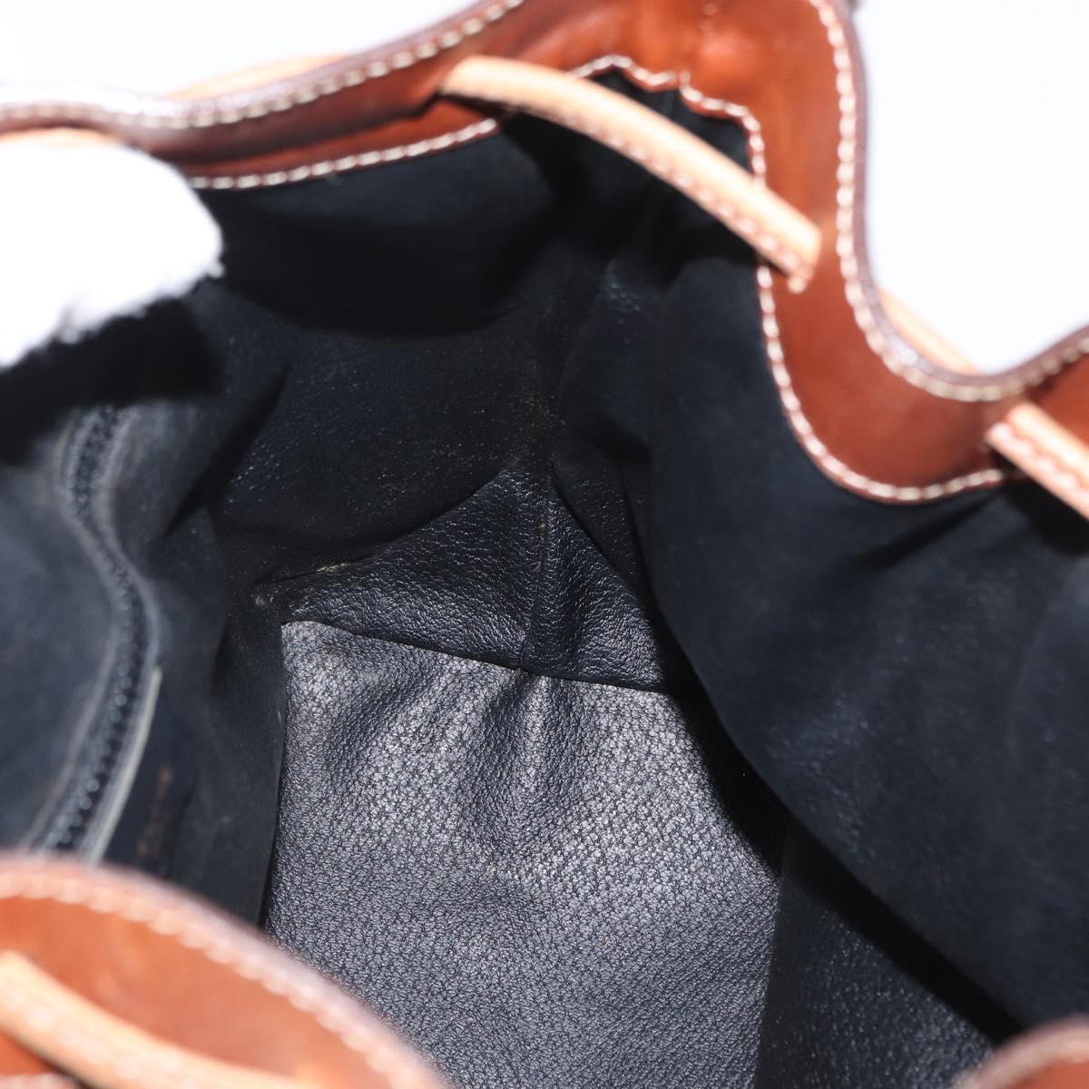 CELINE Shoulder Bag Leather Black Gold Auth ka1459