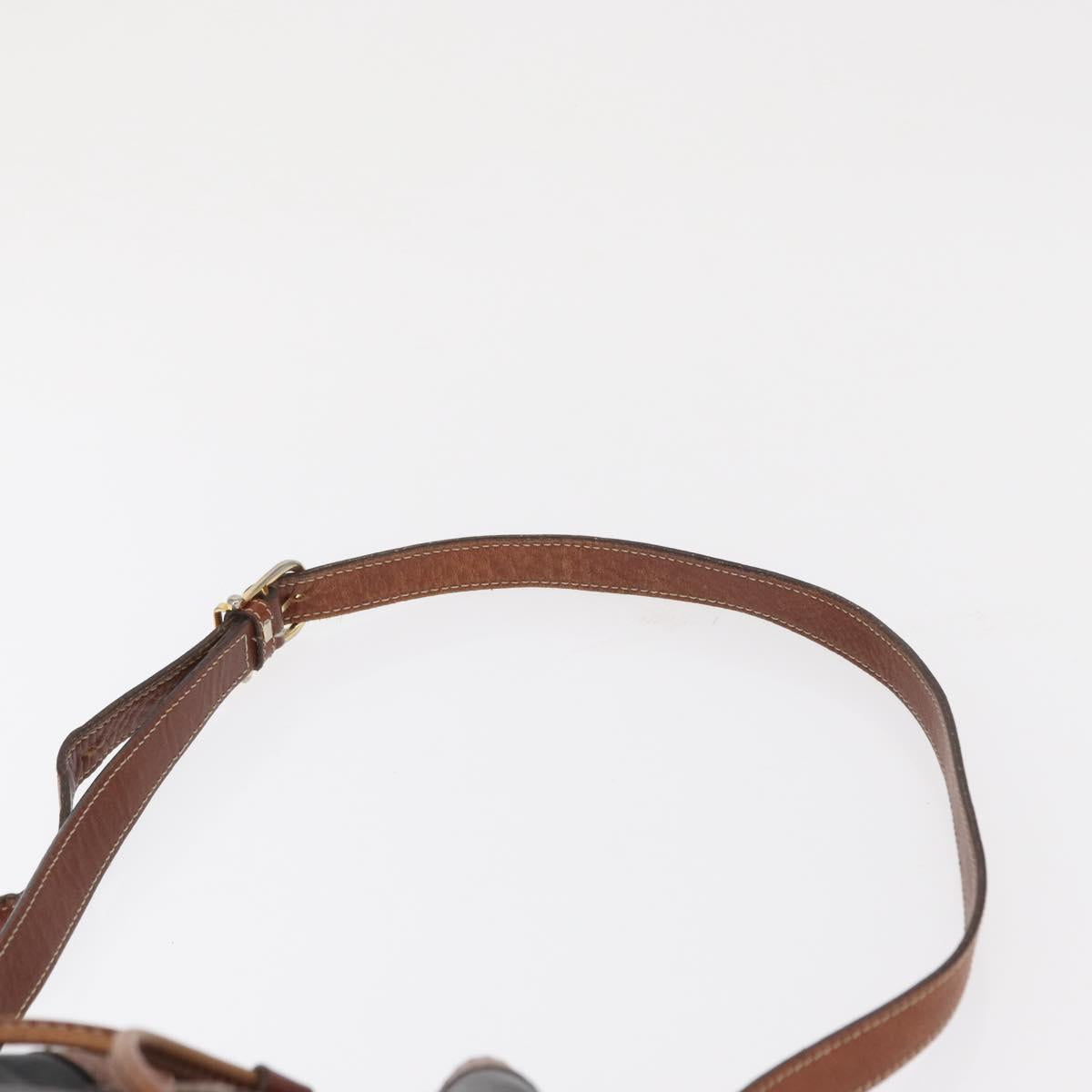 CELINE Shoulder Bag Leather Black Gold Auth ka1459