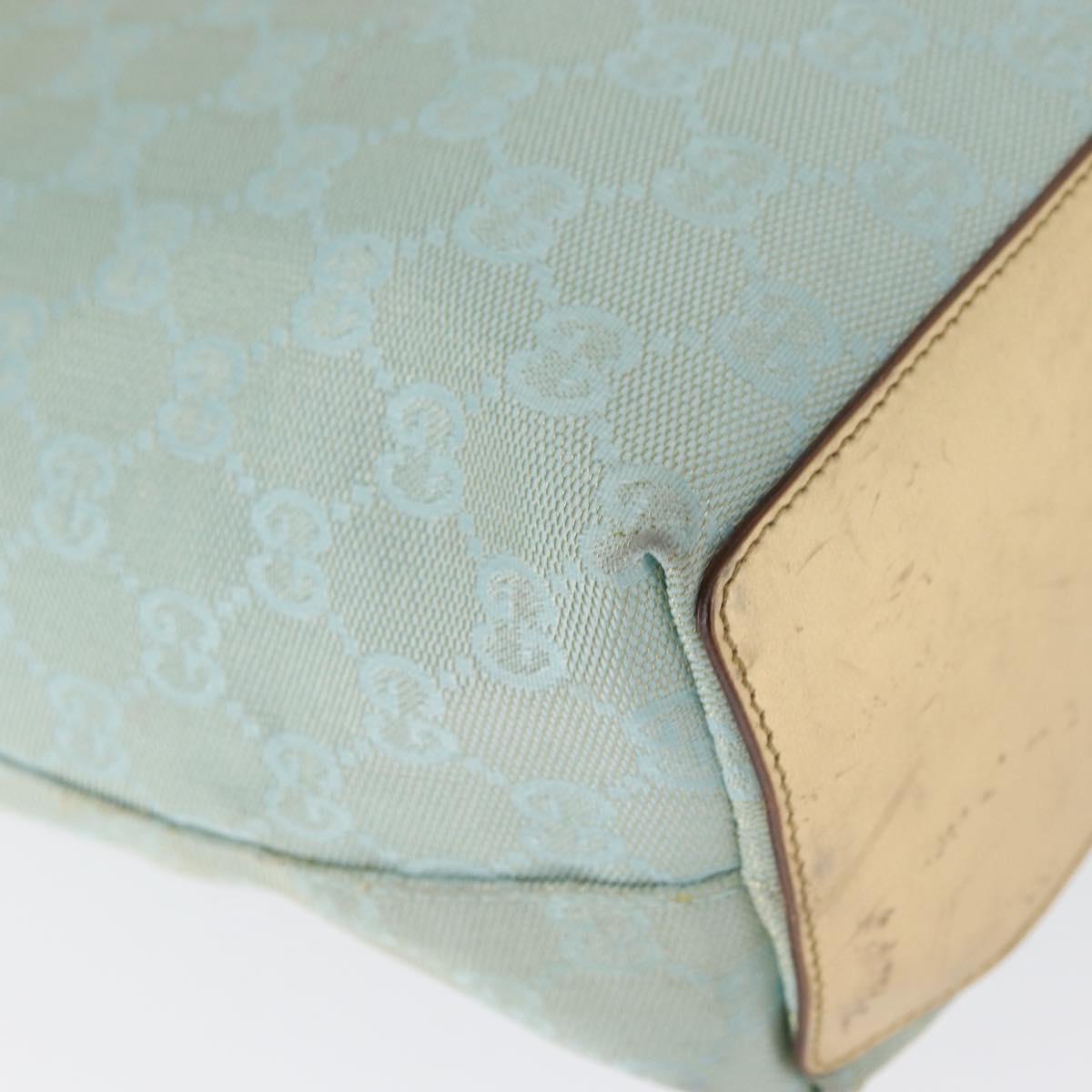 GUCCI GG Canvas Tote Bag Peppermint Gold 002 1099 Auth ka1465
