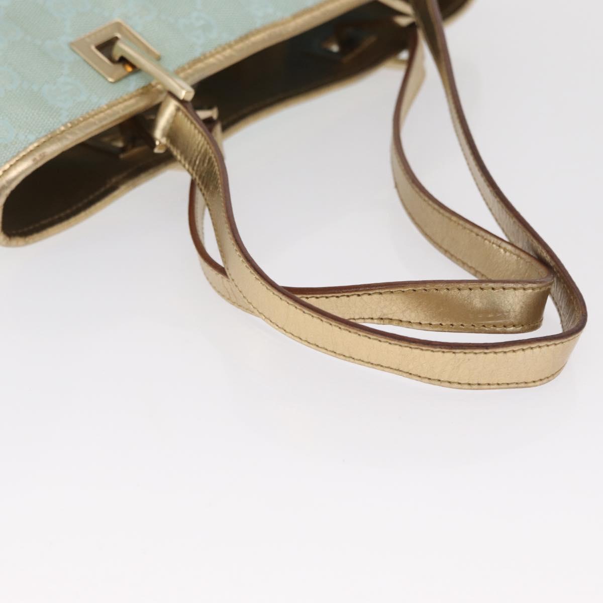 GUCCI GG Canvas Tote Bag Peppermint Gold 002 1099 Auth ka1465