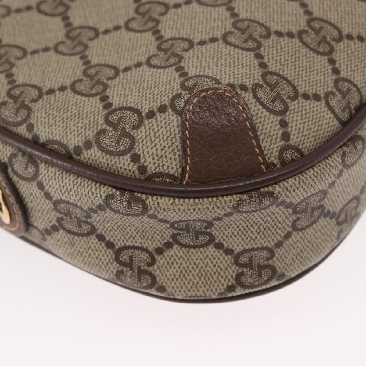 GUCCI GG Supreme Web Sherry Line Bag PVC Beige Gold 156 02 066 Auth ka1480