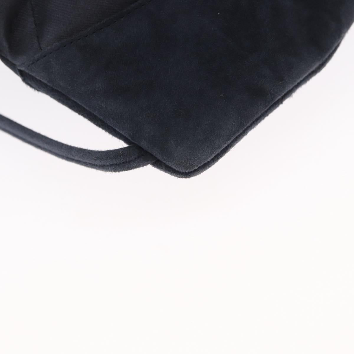 CHANEL Matelasse Backpack Satin Navy CC Auth ka1497