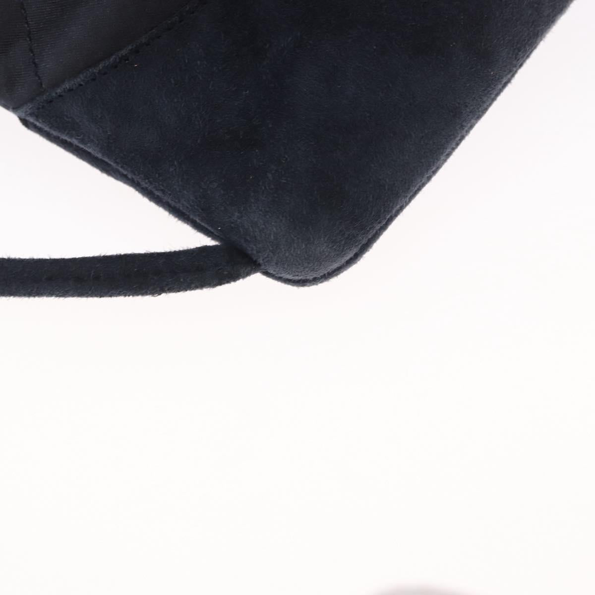 CHANEL Matelasse Backpack Satin Navy CC Auth ka1497