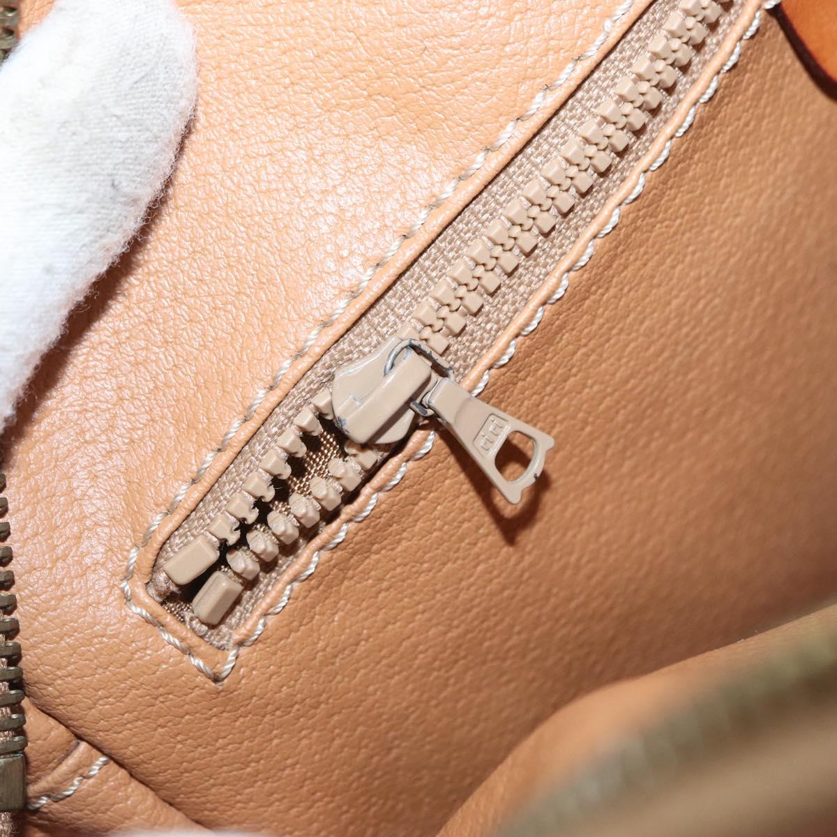 CELINE Macadam Canvas Shoulder Bag PVC Leather Brown Gold Auth ka1499