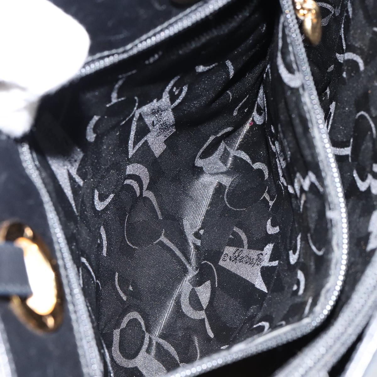 Salvatore Ferragamo Hand Bag Leather Gold Black Auth ka150