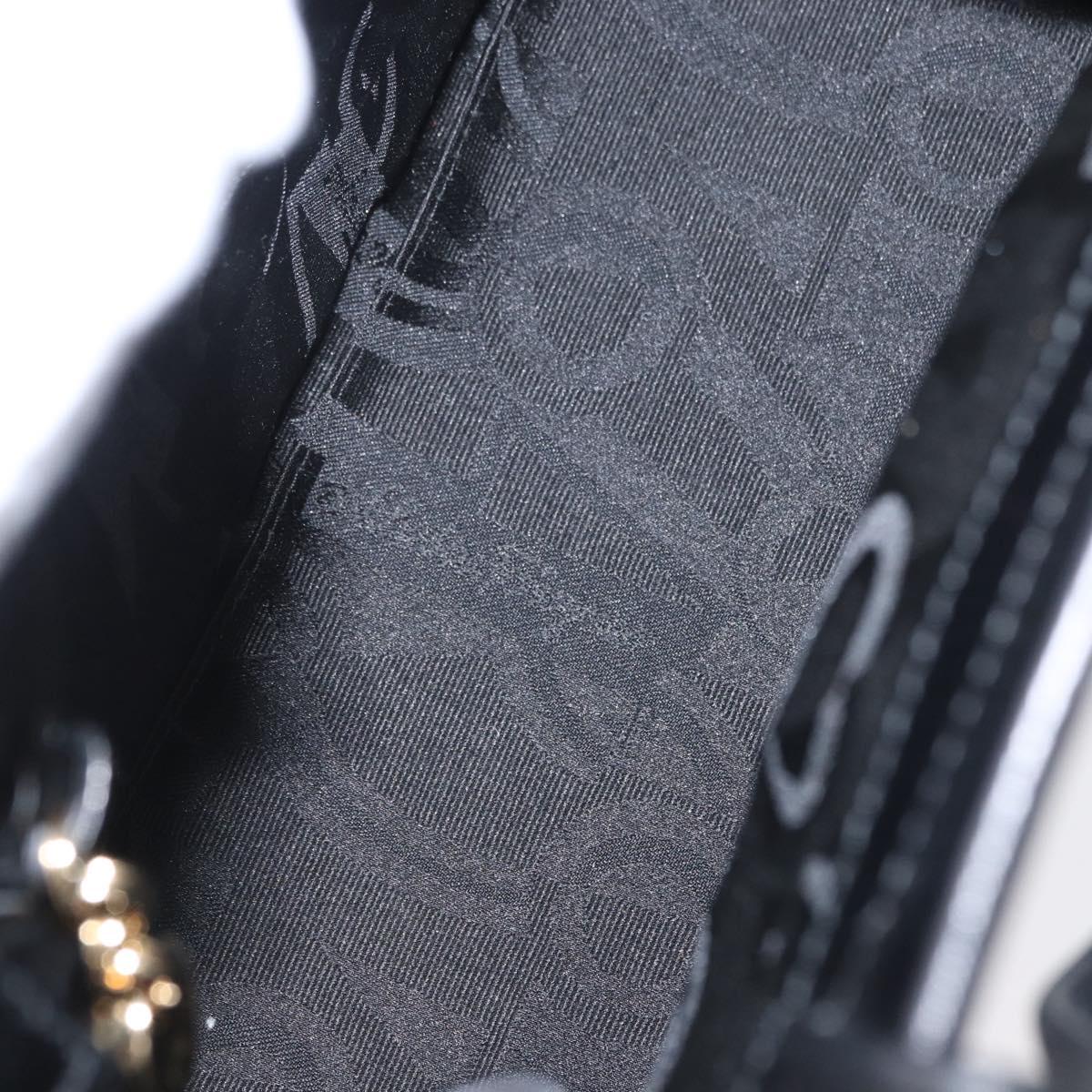 Salvatore Ferragamo Vala Hand Bag Leather 2way Black Gold Auth ka1503