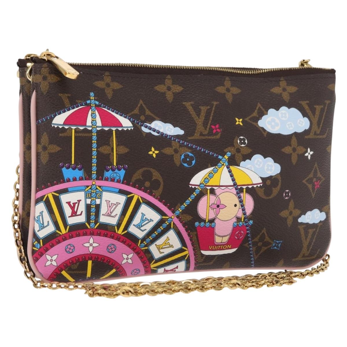 LOUIS VUITTON Monogram Vivienne Pochette Double Zip Bag M69744 LV Auth ka1506SAM