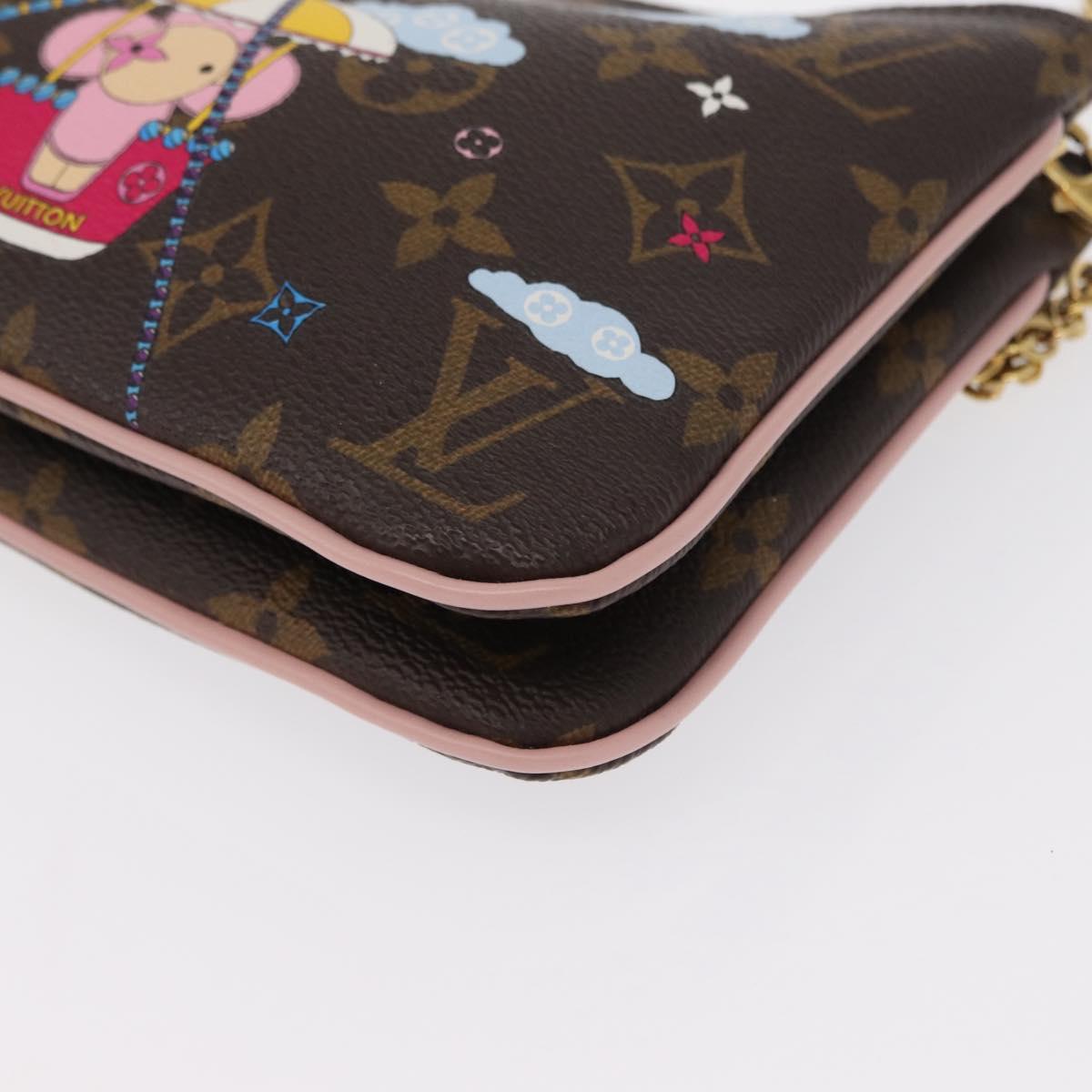 LOUIS VUITTON Monogram Vivienne Pochette Double Zip Bag M69744 LV Auth ka1506SAM