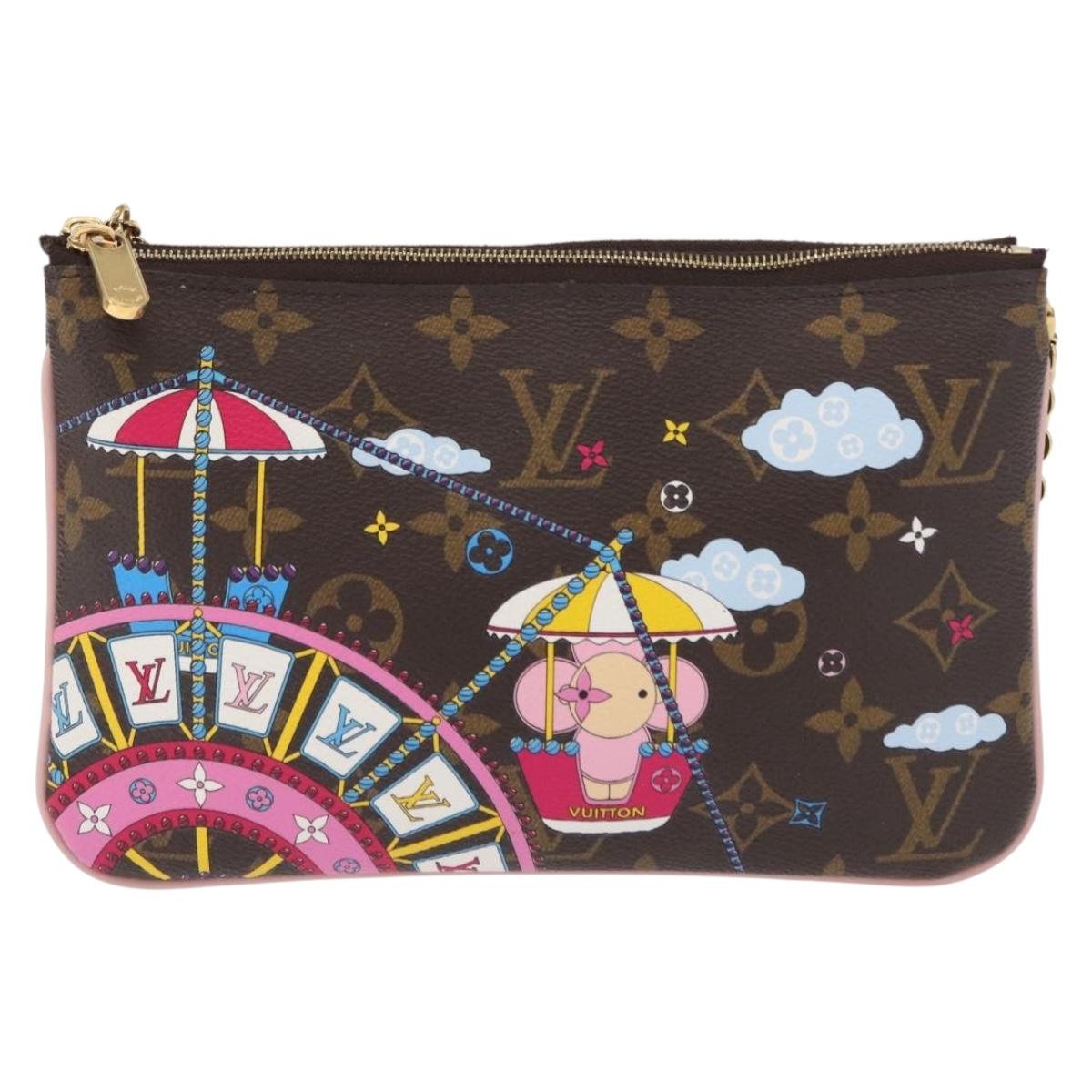 LOUIS VUITTON Monogram Vivienne Pochette Double Zip Bag M69744 LV Auth ka1506SAM