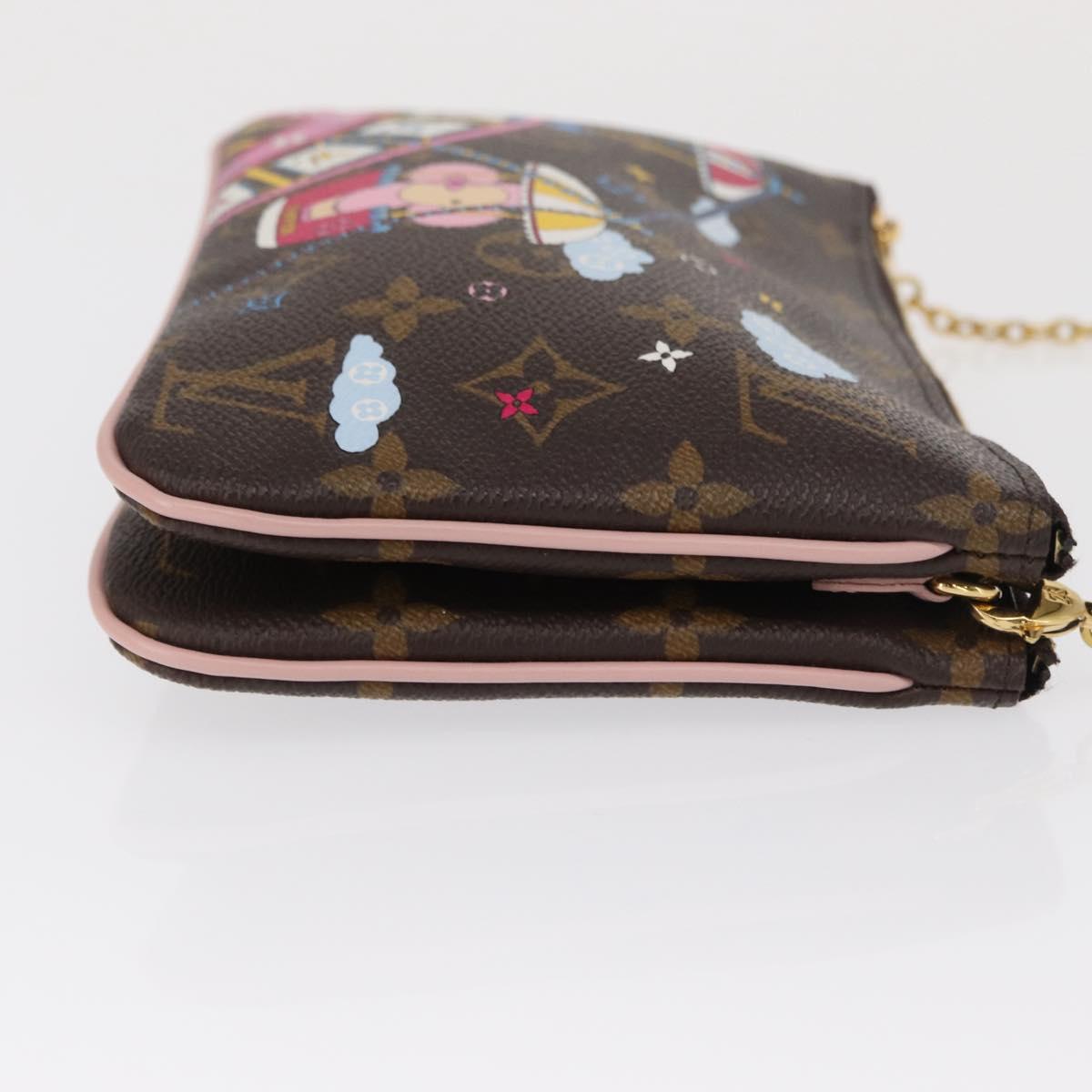 LOUIS VUITTON Monogram Vivienne Pochette Double Zip Bag M69744 LV Auth ka1506SAM