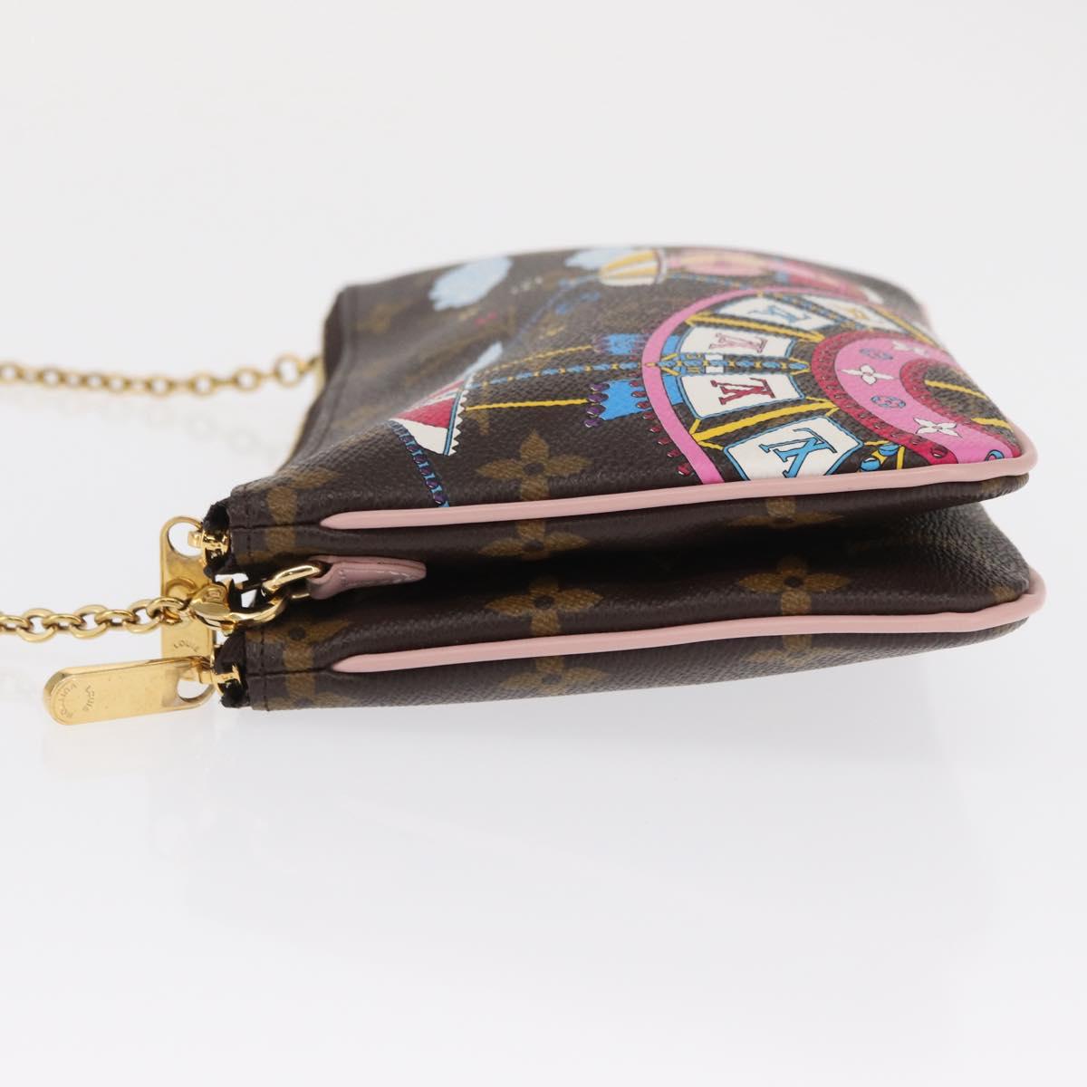 LOUIS VUITTON Monogram Vivienne Pochette Double Zip Bag M69744 LV Auth ka1506SAM