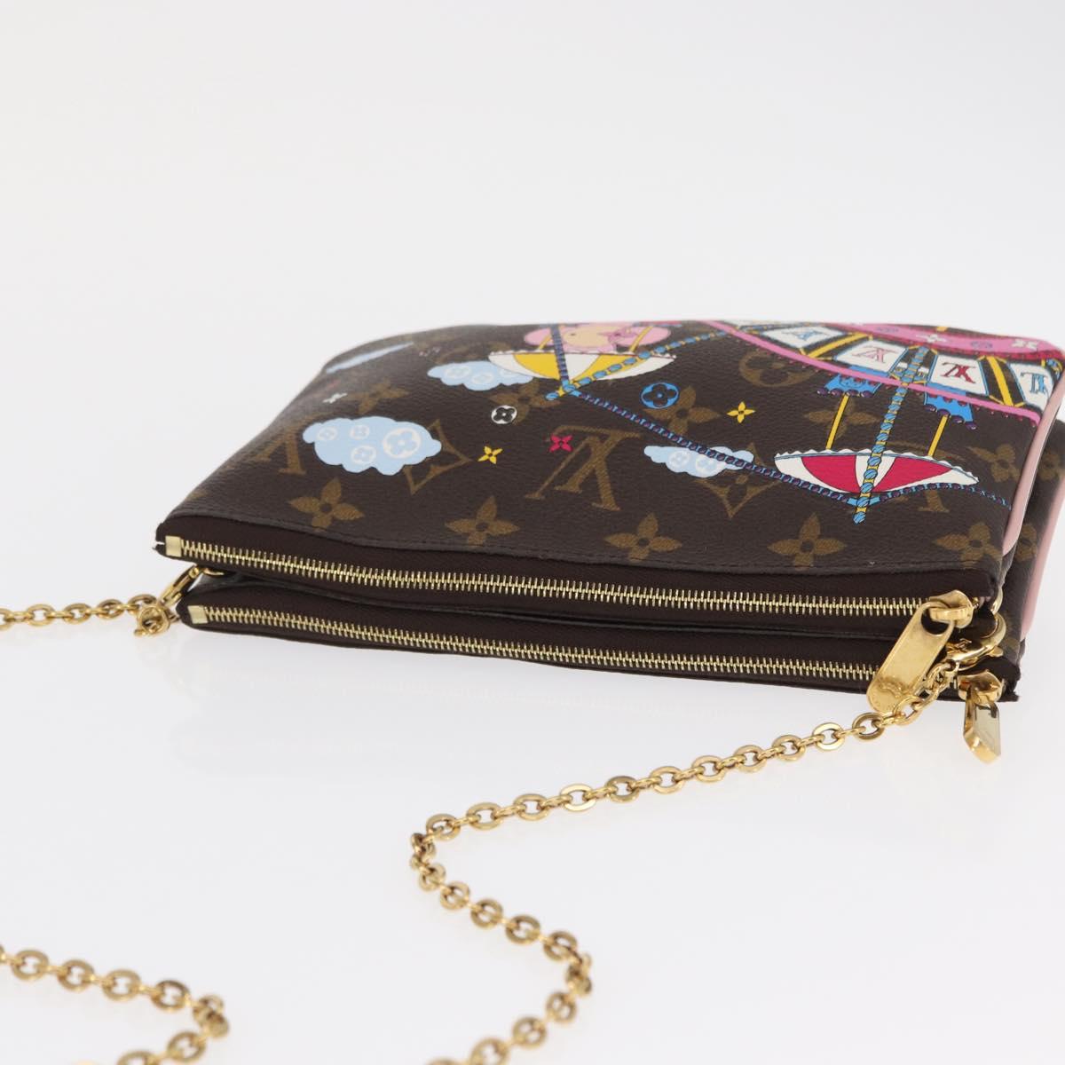 LOUIS VUITTON Monogram Vivienne Pochette Double Zip Bag M69744 LV Auth ka1506SAM