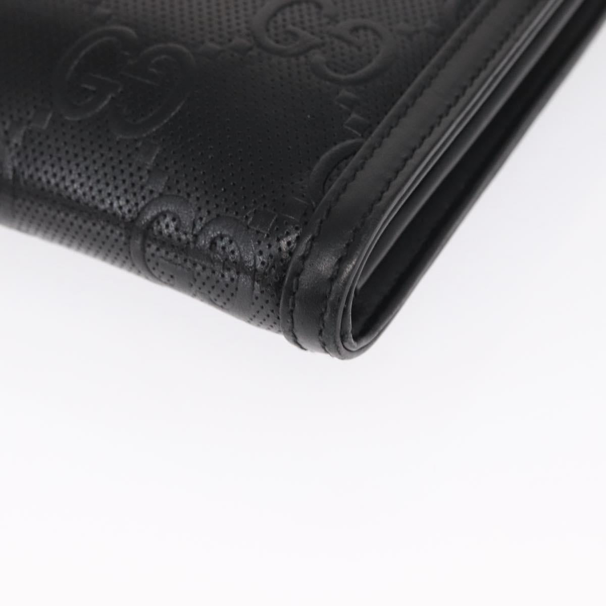 GUCCI GG Emboss Shoulder Bag Black Silver 625782 Auth ka1507