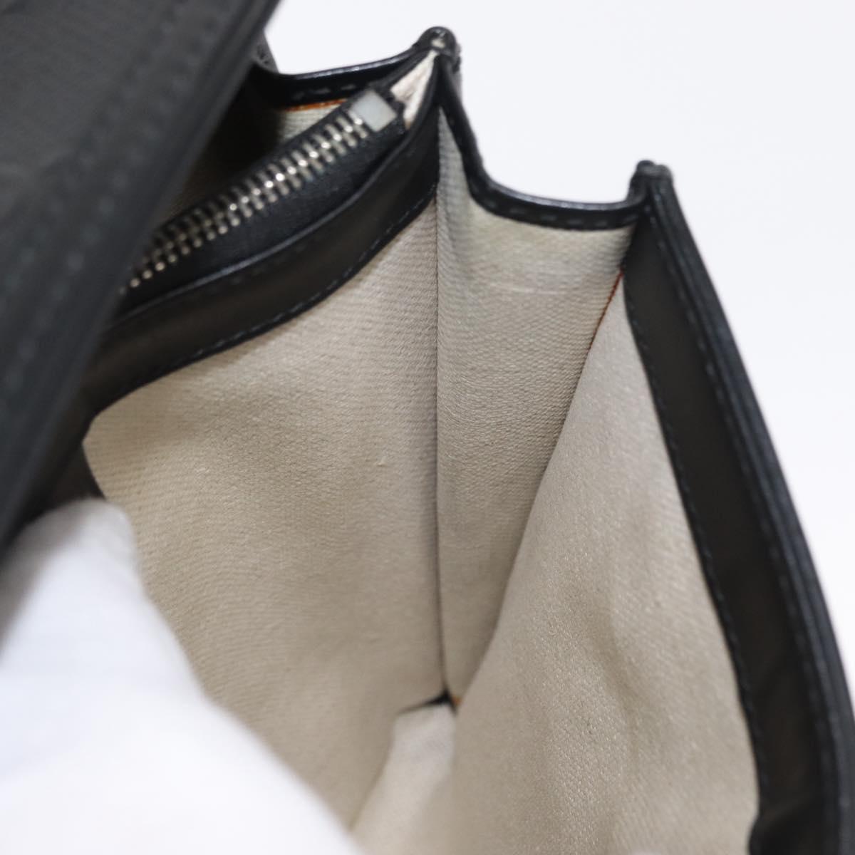 GUCCI GG Emboss Shoulder Bag Black Silver 625782 Auth ka1507