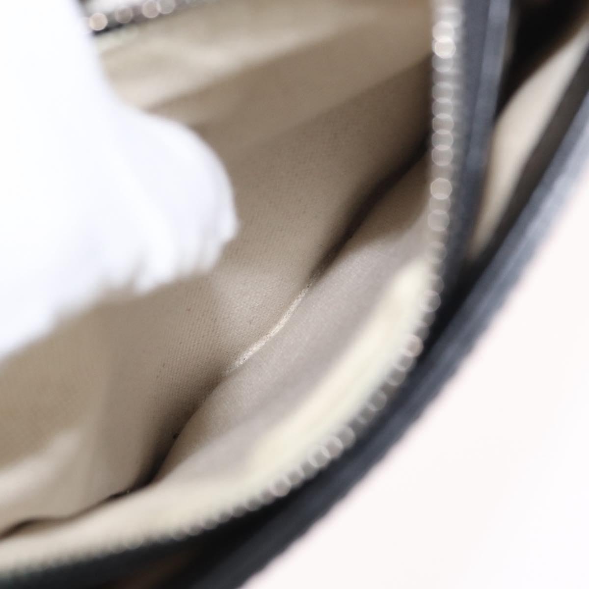 GUCCI GG Emboss Shoulder Bag Black Silver 625782 Auth ka1507