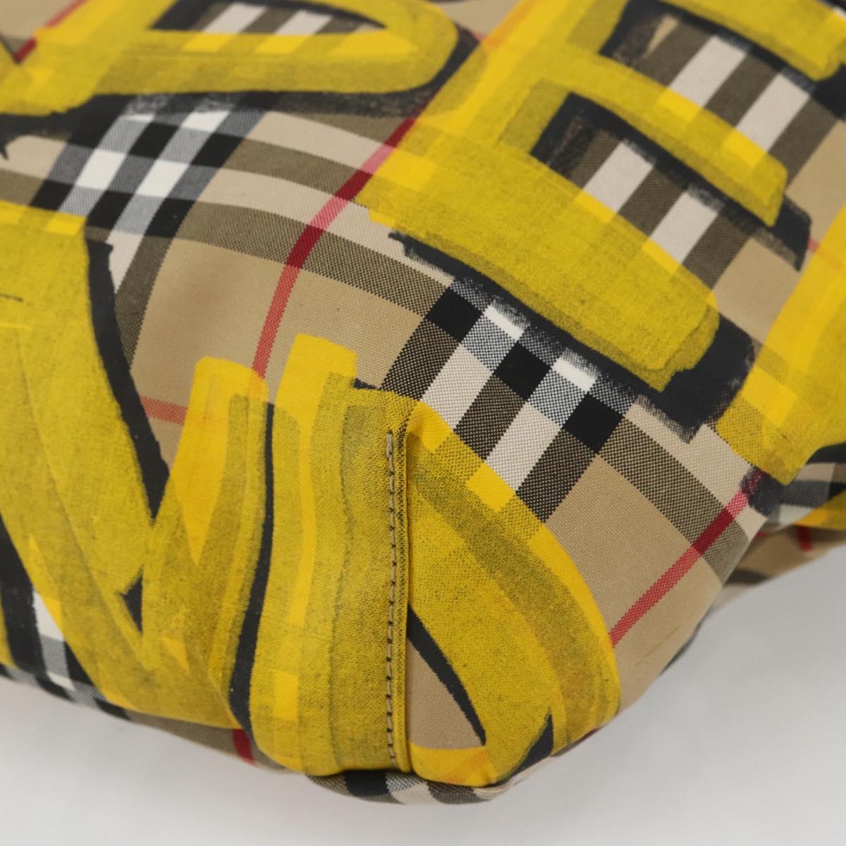BURBERRY Nova Check Body Bag Canvas Beige Yellow Auth ka1508M