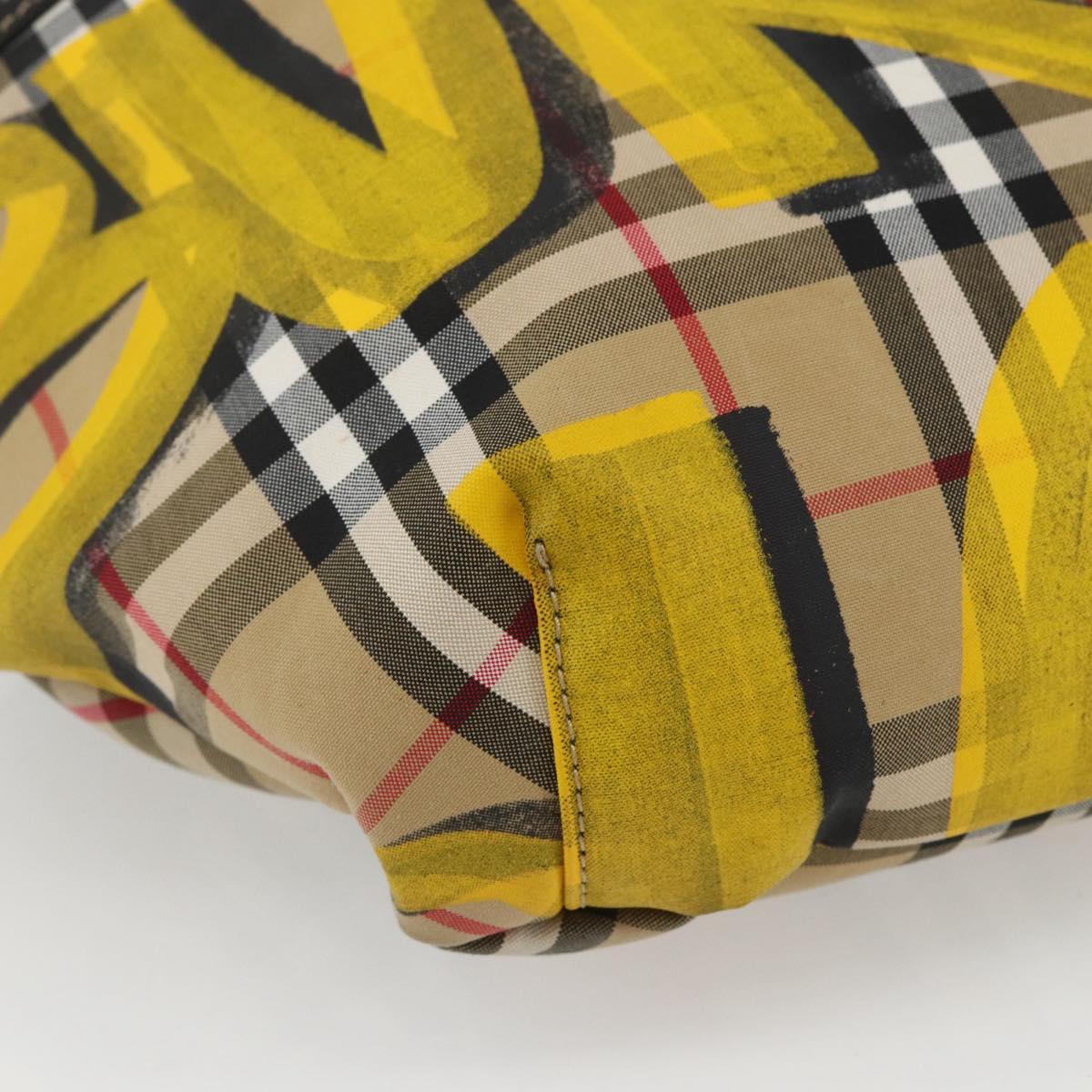 BURBERRY Nova Check Body Bag Canvas Beige Yellow Auth ka1508M