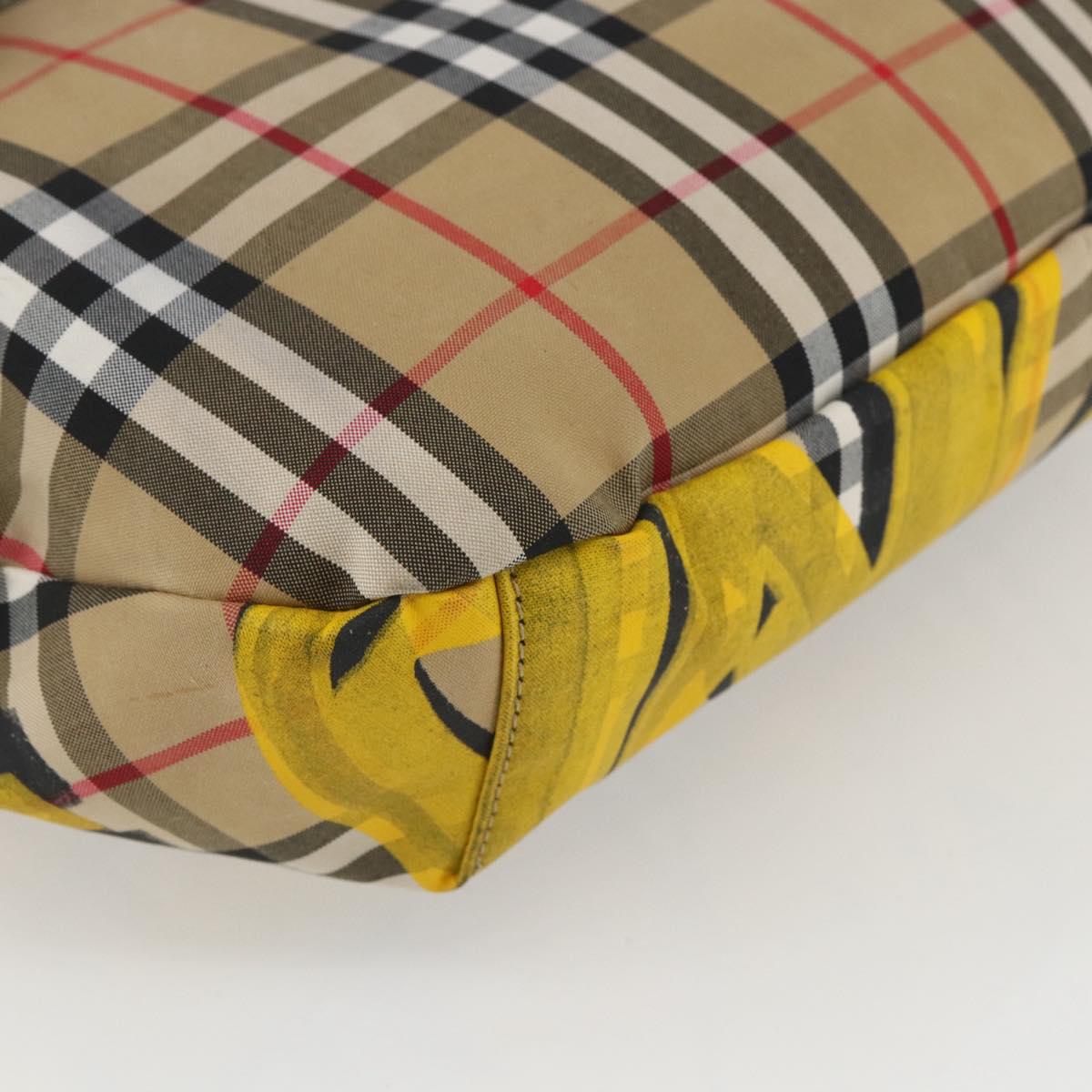 BURBERRY Nova Check Body Bag Canvas Beige Yellow Auth ka1508M