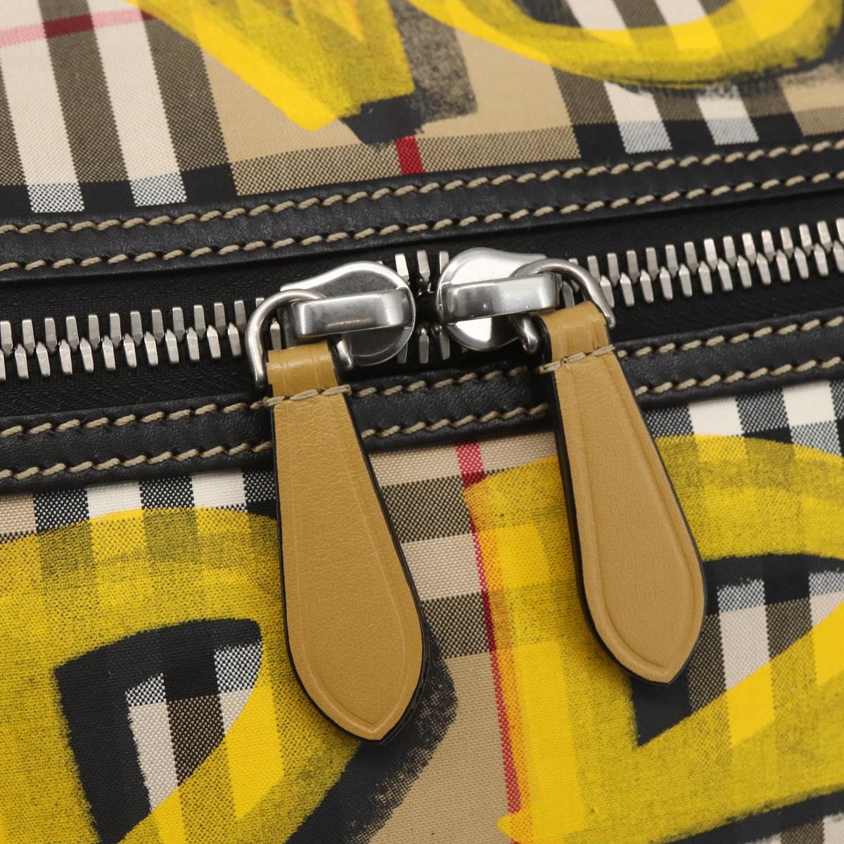 BURBERRY Nova Check Body Bag Canvas Beige Yellow Auth ka1508M