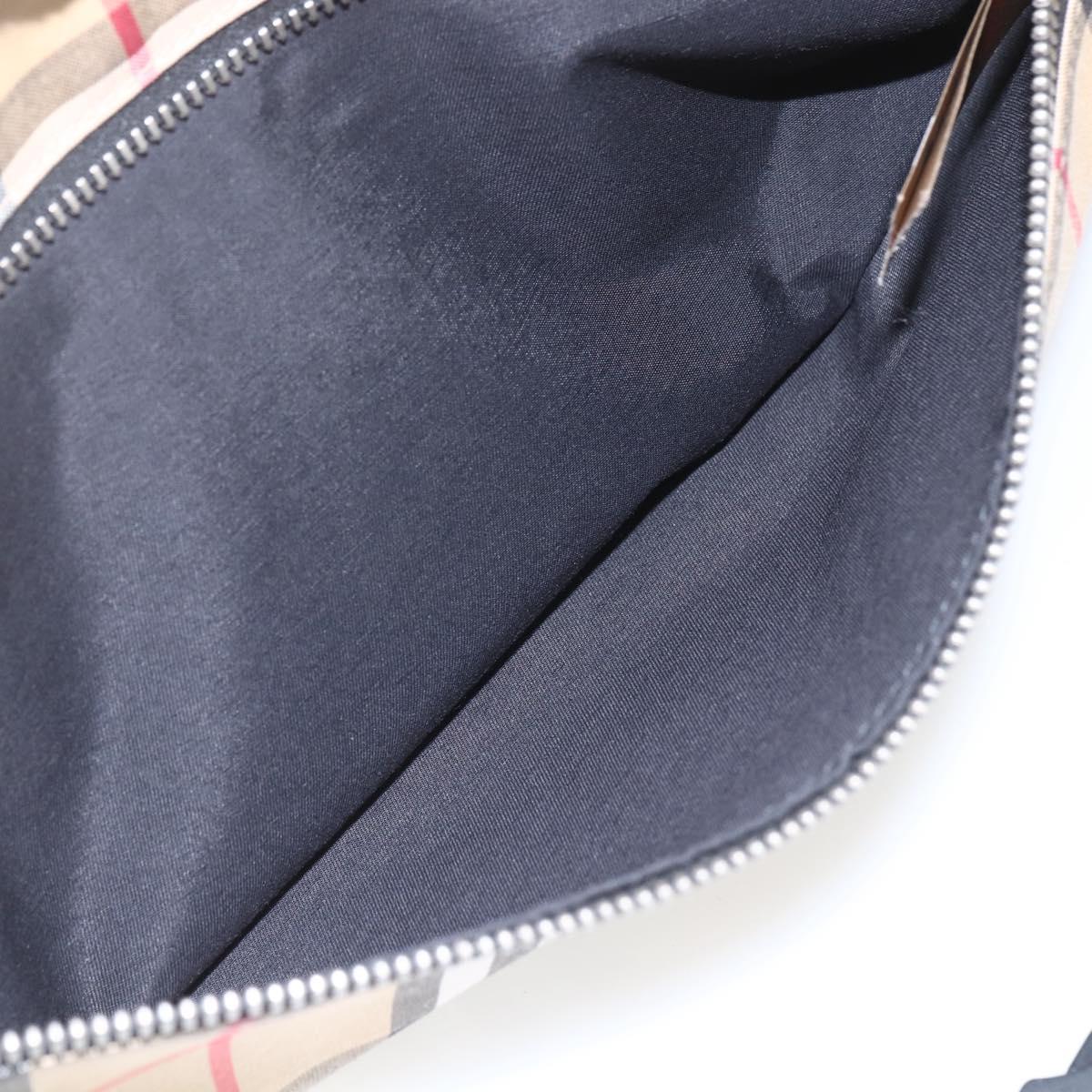 BURBERRY Nova Check Body Bag Canvas Beige Yellow Auth ka1508M