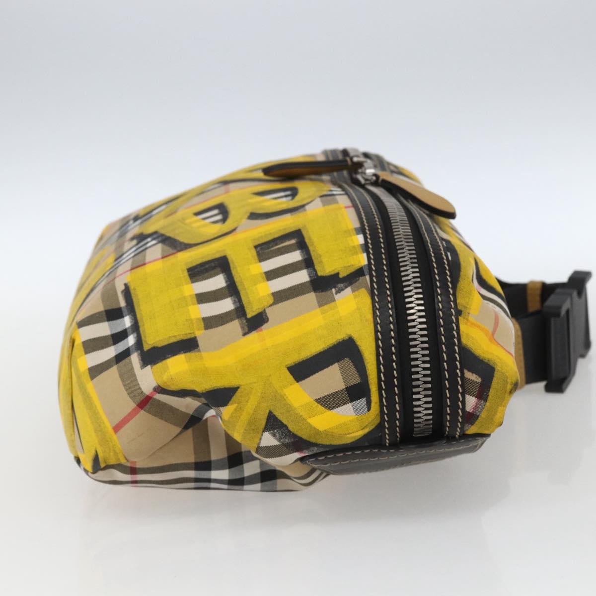 BURBERRY Nova Check Body Bag Canvas Beige Yellow Auth ka1508M