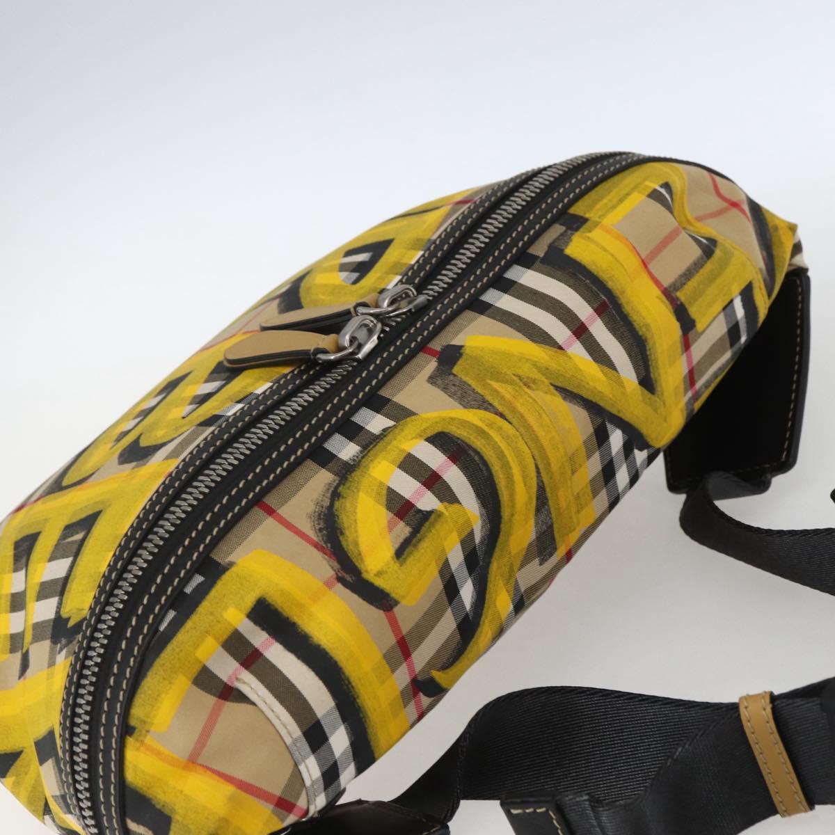 BURBERRY Nova Check Body Bag Canvas Beige Yellow Auth ka1508M