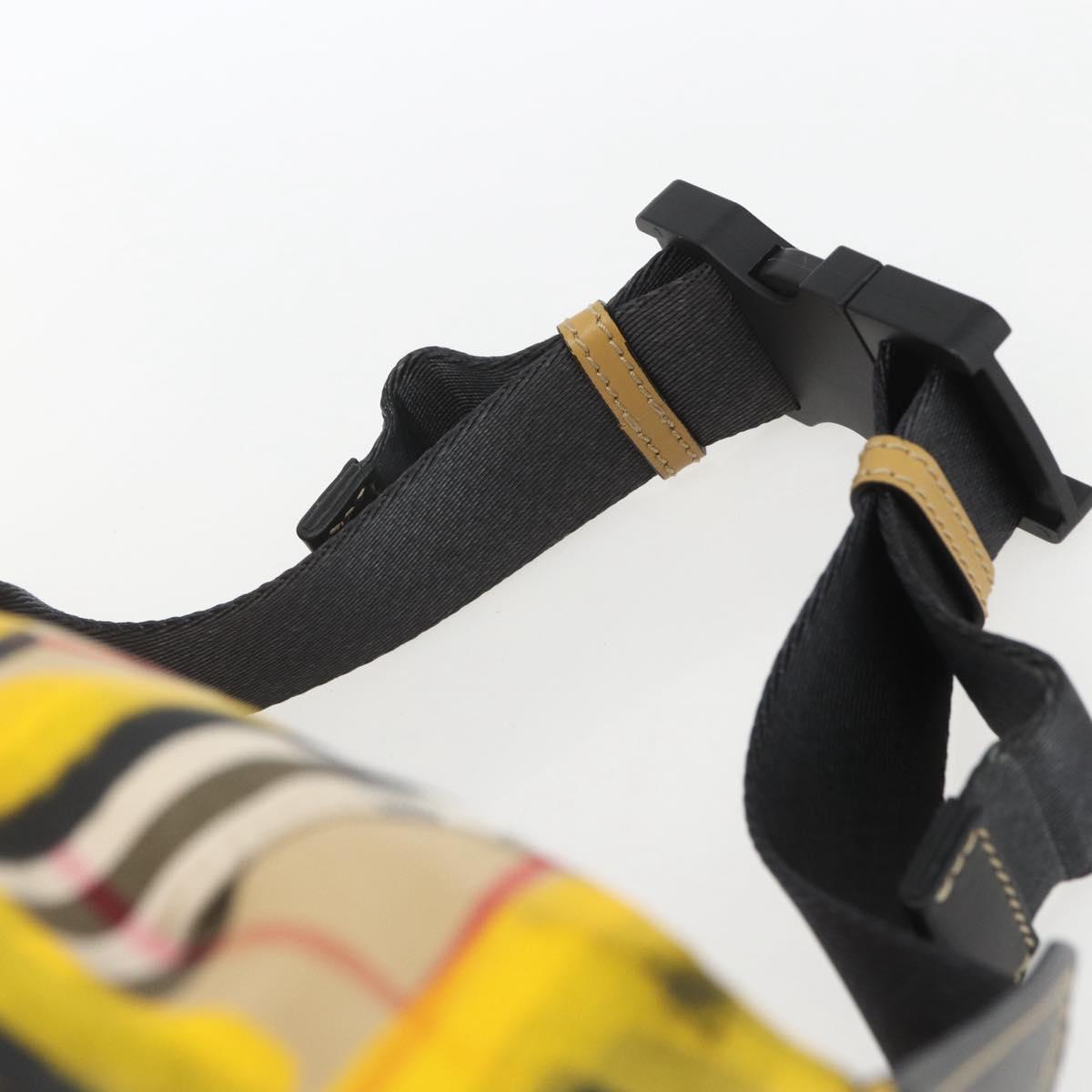 BURBERRY Nova Check Body Bag Canvas Beige Yellow Auth ka1508M