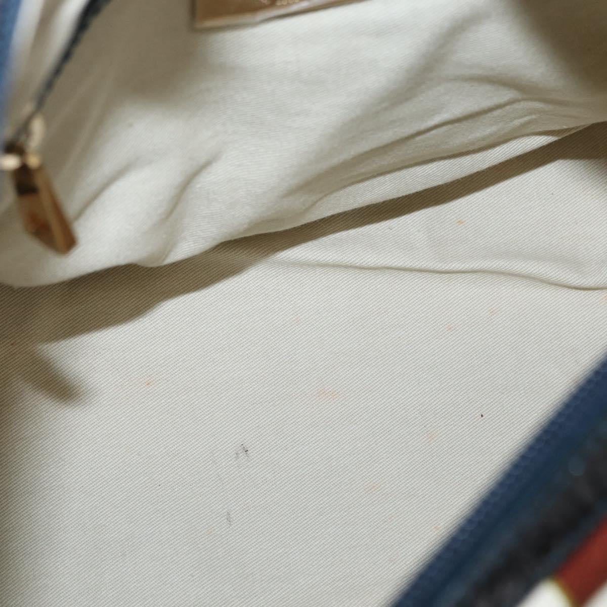 BALLY Hand Bag Canvas Gold Brown Auth ka1509