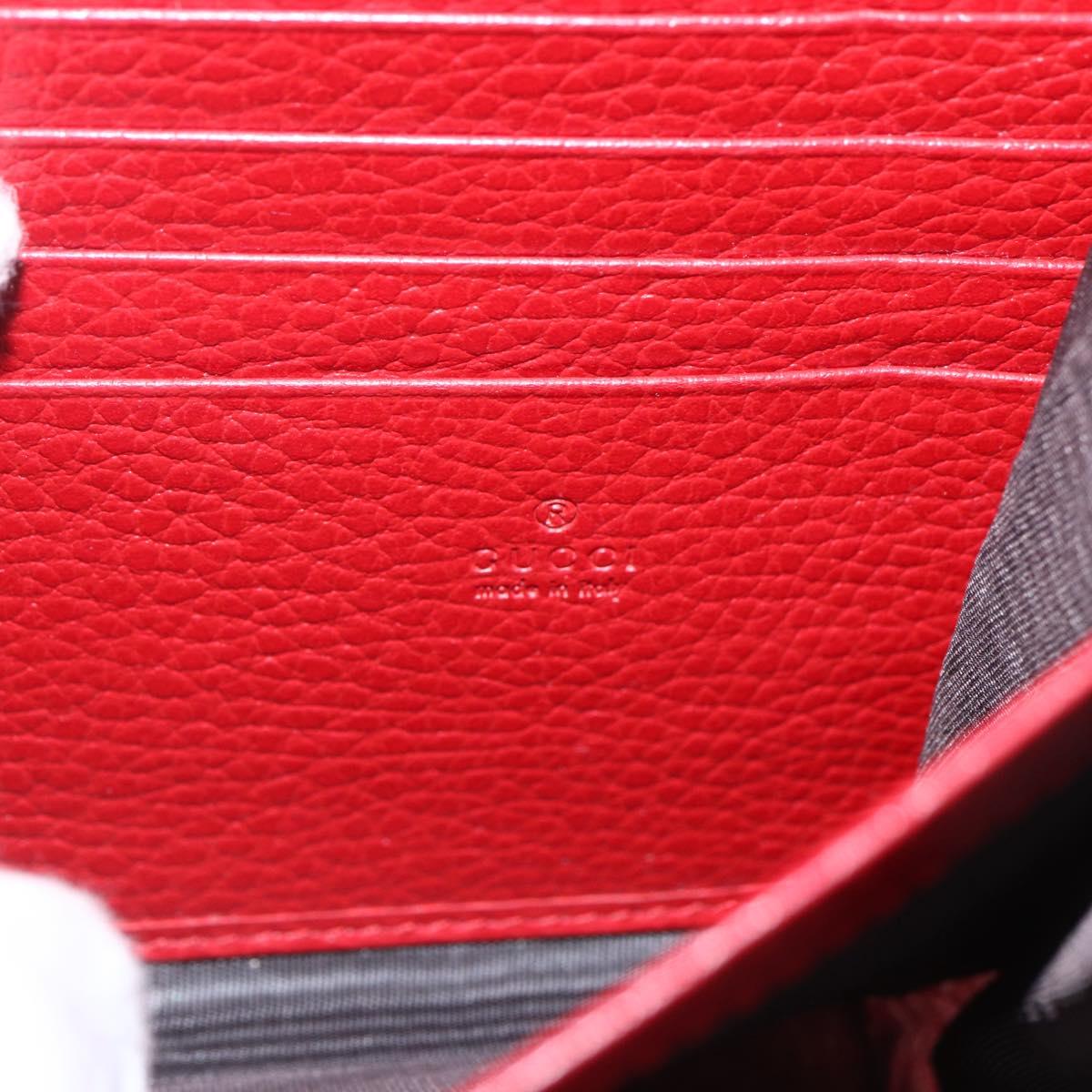 GUCCI Dionysus Chain Wallet Leather Red 401231 Auth ka1510M