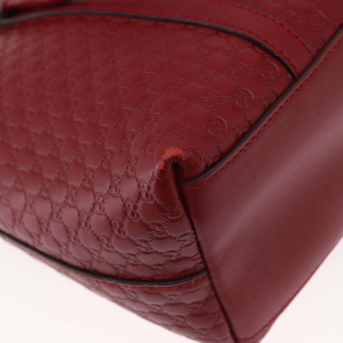 GUCCI Micro GG Canvas Hand Bag Leather Red Gold 449656 Auth ka1512