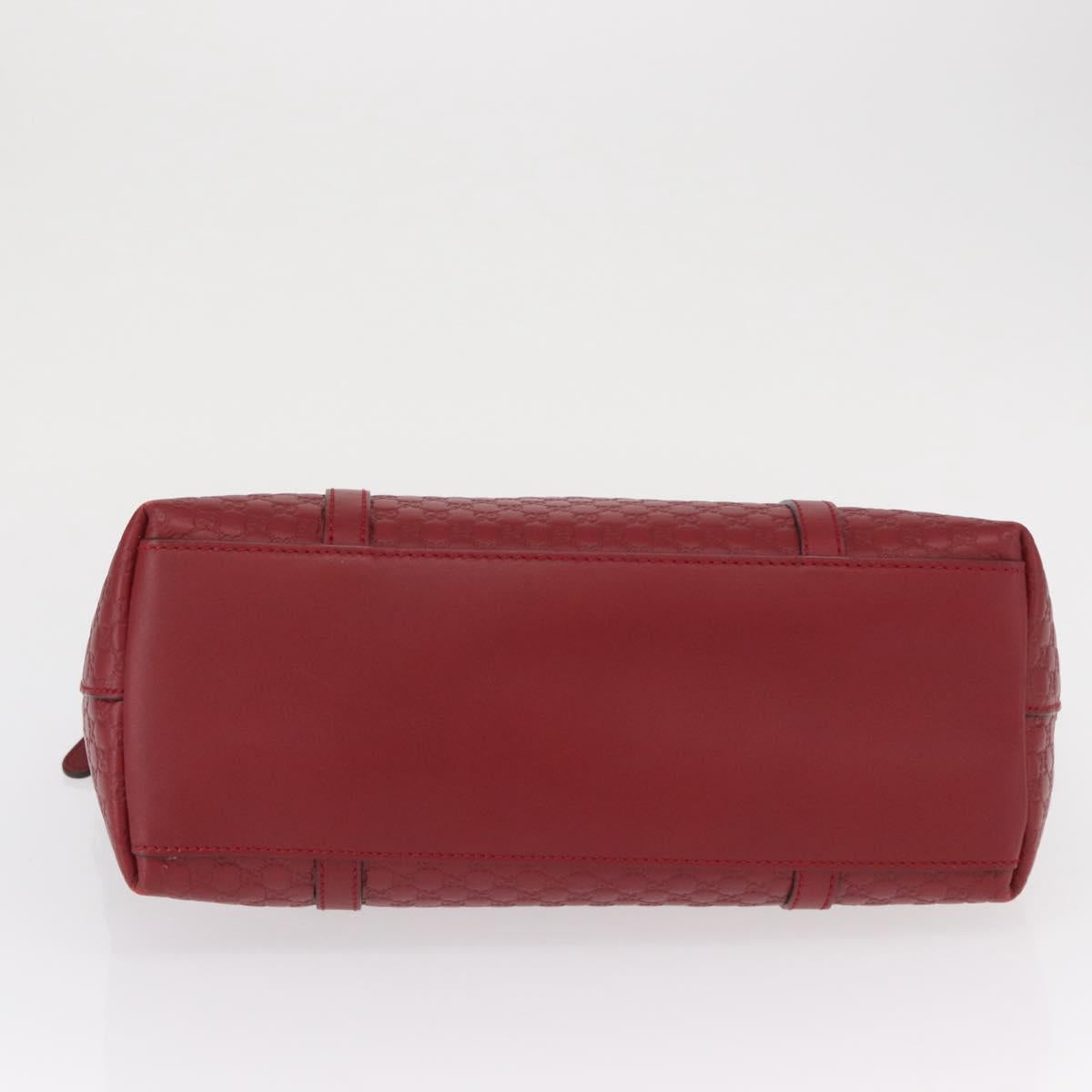 GUCCI Micro GG Canvas Hand Bag Leather Red Gold 449656 Auth ka1512