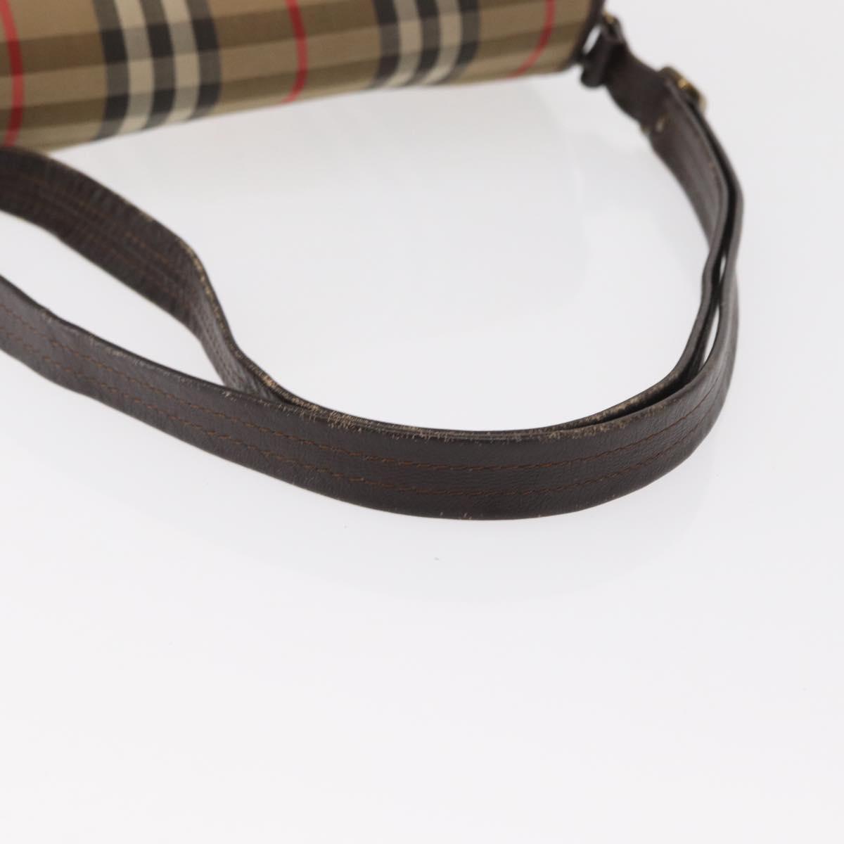 Burberrys Nova Check Shoulder Bag Canvas Beige Gold Auth ka152