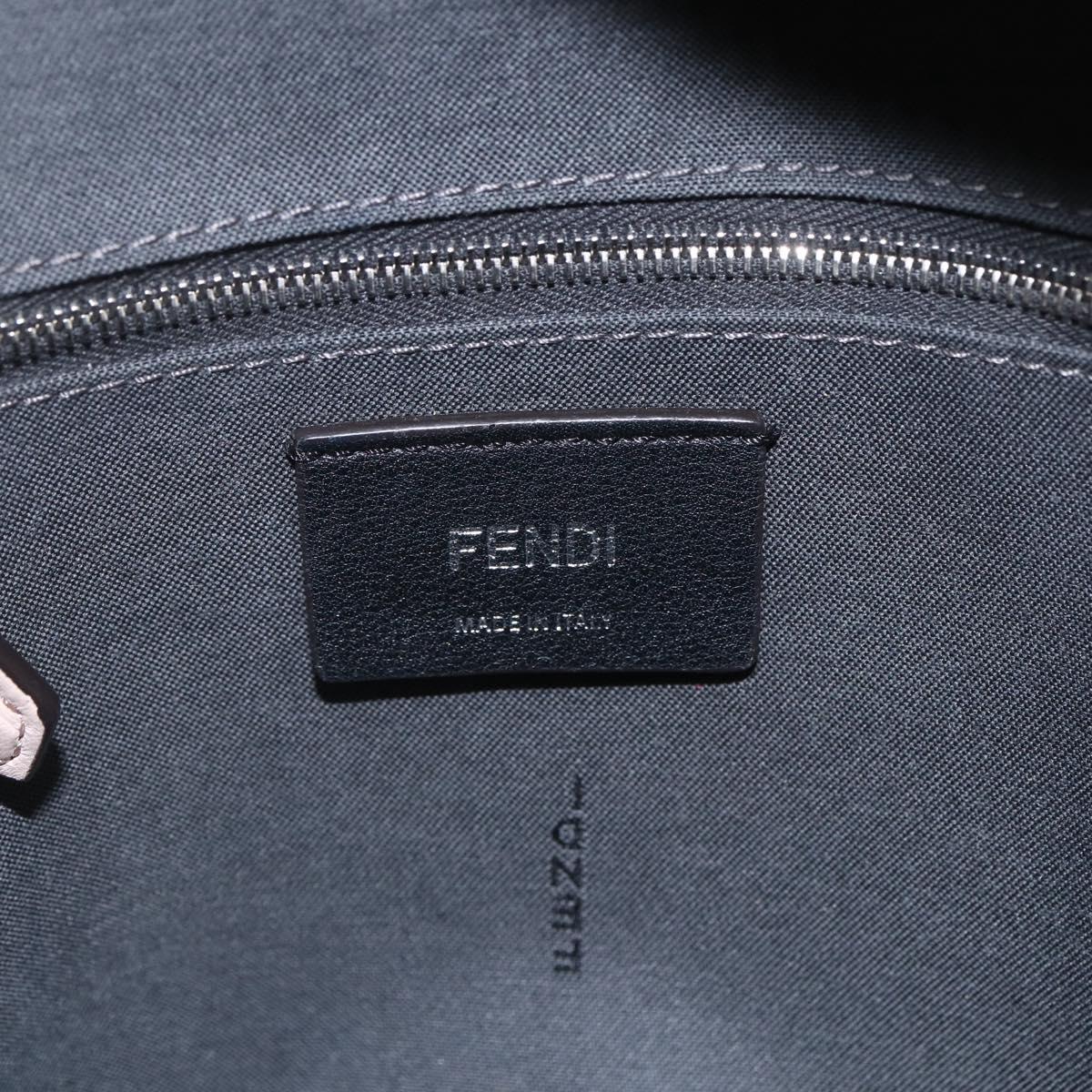 FENDI By The Way Backpack Leather Beige Silver Auth ka1520M