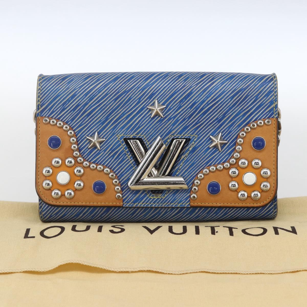 LOUIS VUITTON Epi Denim Twist MM Shoulder Bag Blue M50271 LV Auth ka1523SAM