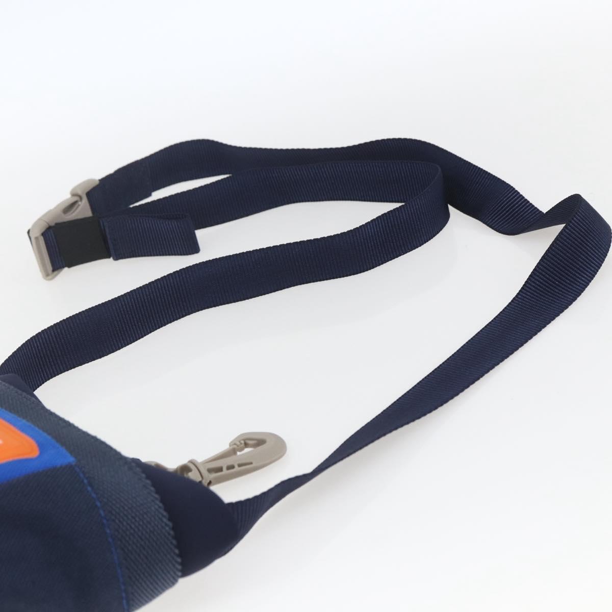 LOEWE Eye Nature Shoulder Bag Canvas Navy Gold Auth ka1524M