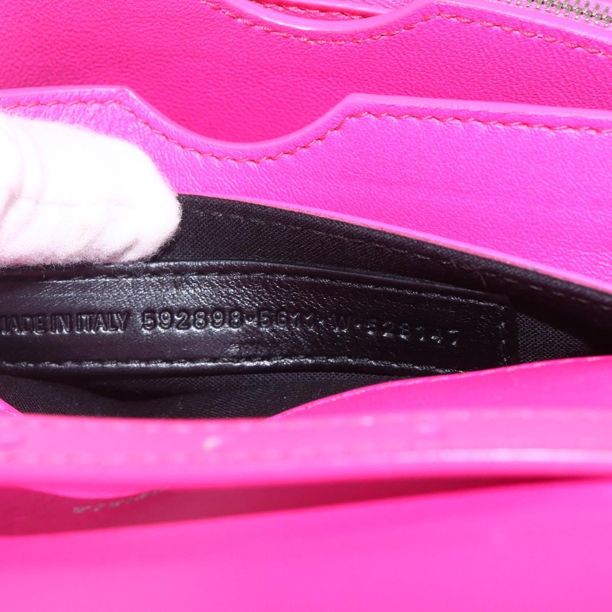 BALENCIAGA Shoulder Bag Leather Pink Silver 592898 Auth ka1527V
