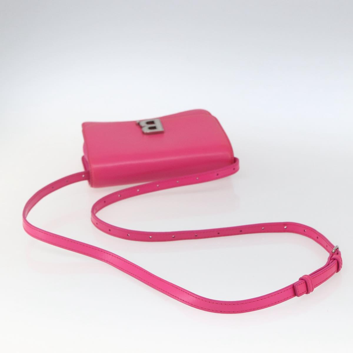 BALENCIAGA Shoulder Bag Leather Pink Silver 592898 Auth ka1527V
