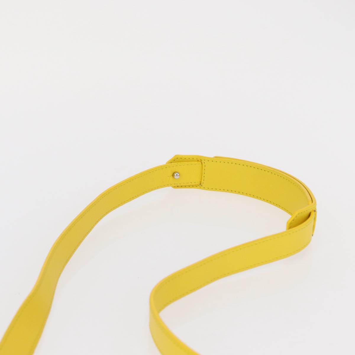 LOEWE Hand Bag Leather 2way Yellow Silver Auth ka1544V