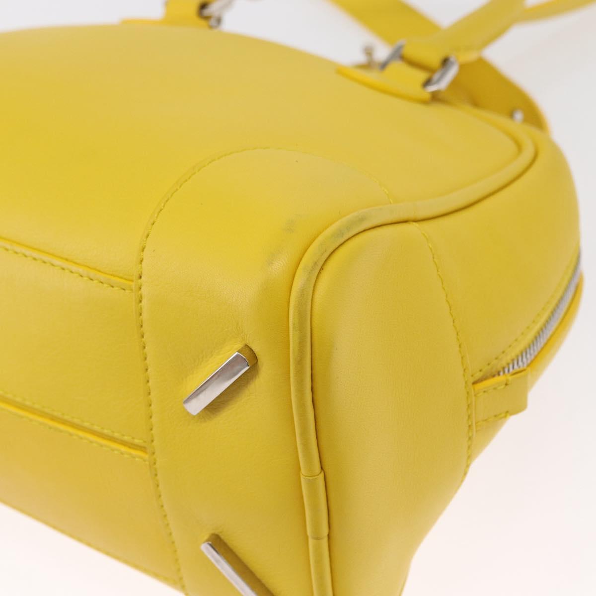 LOEWE Hand Bag Leather 2way Yellow Silver Auth ka1544V