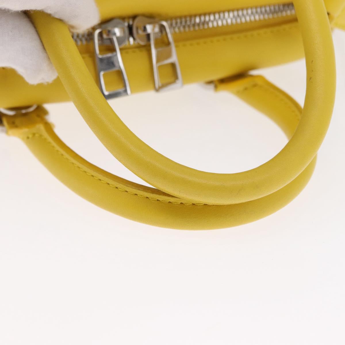 LOEWE Hand Bag Leather 2way Yellow Silver Auth ka1544V