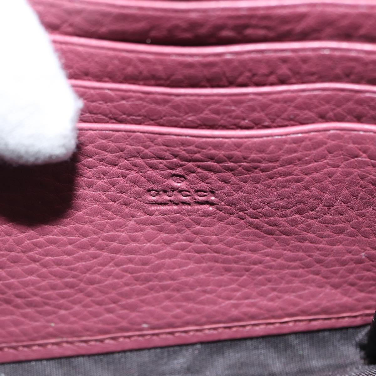 GUCCI GG Marmont Chain Shoulder Bag Leather Pink Gold 401232 Auth ka1546SAV