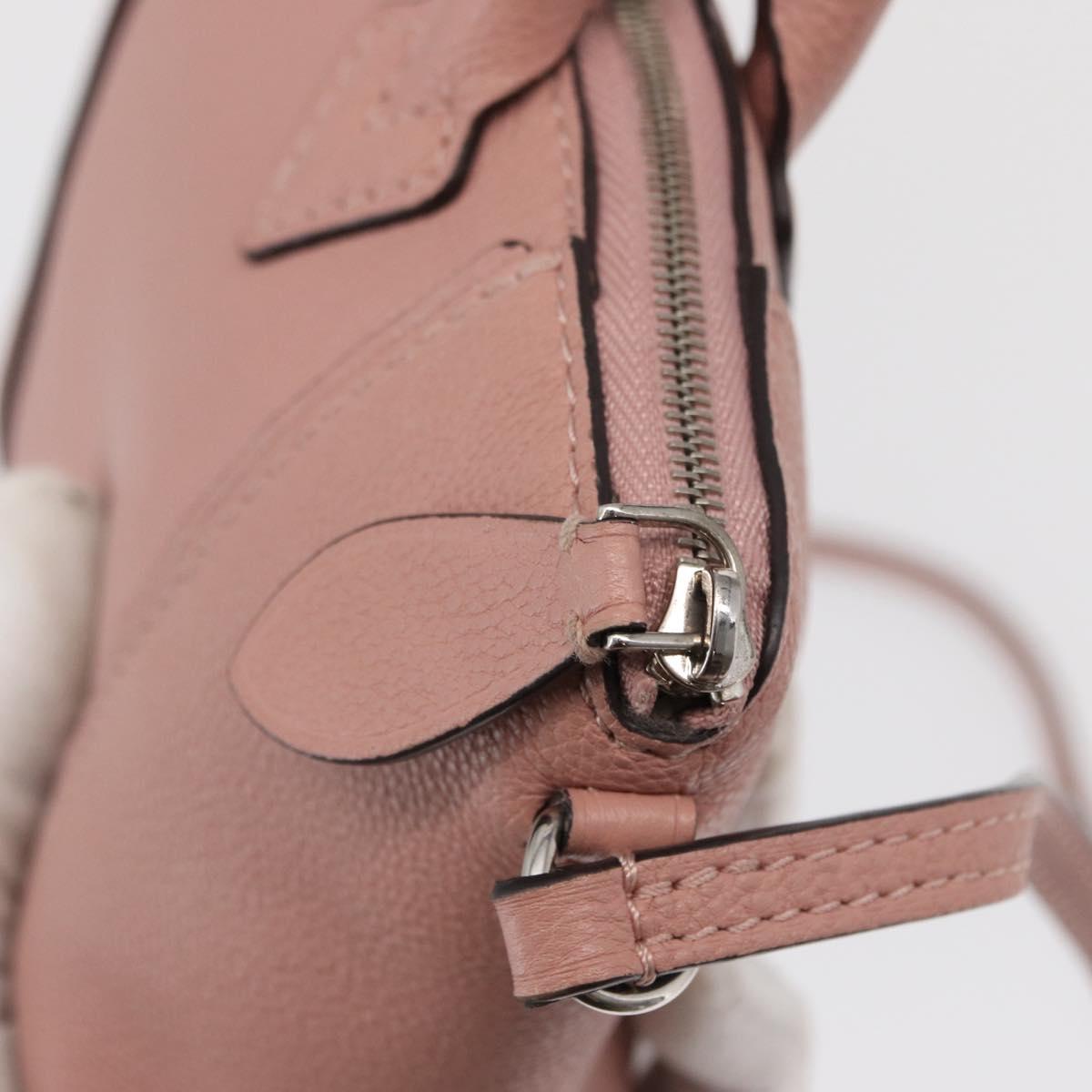 LOUIS VUITTON Parnasea Nano Lockit Hand Bag Leather Pink M61256 LV Auth ka1550