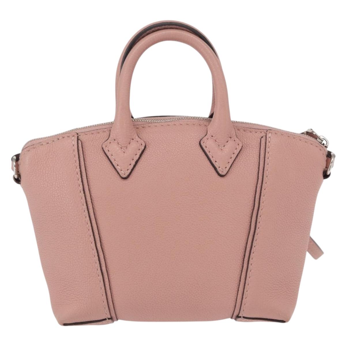LOUIS VUITTON Parnasea Nano Lockit Hand Bag Leather Pink M61256 LV Auth ka1550