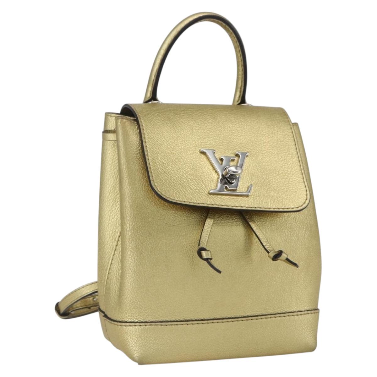 LOUIS VUITTON Rock Me Backpack Leather Gold Tone M54575 LV Auth ka1551M