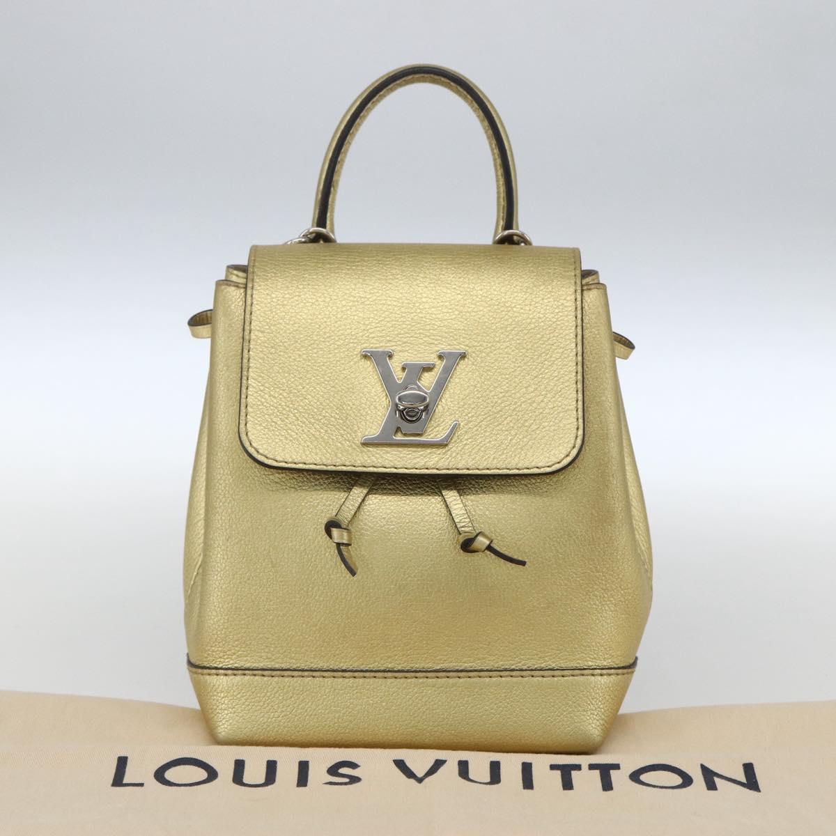 LOUIS VUITTON Rock Me Backpack Leather Gold Tone M54575 LV Auth ka1551M