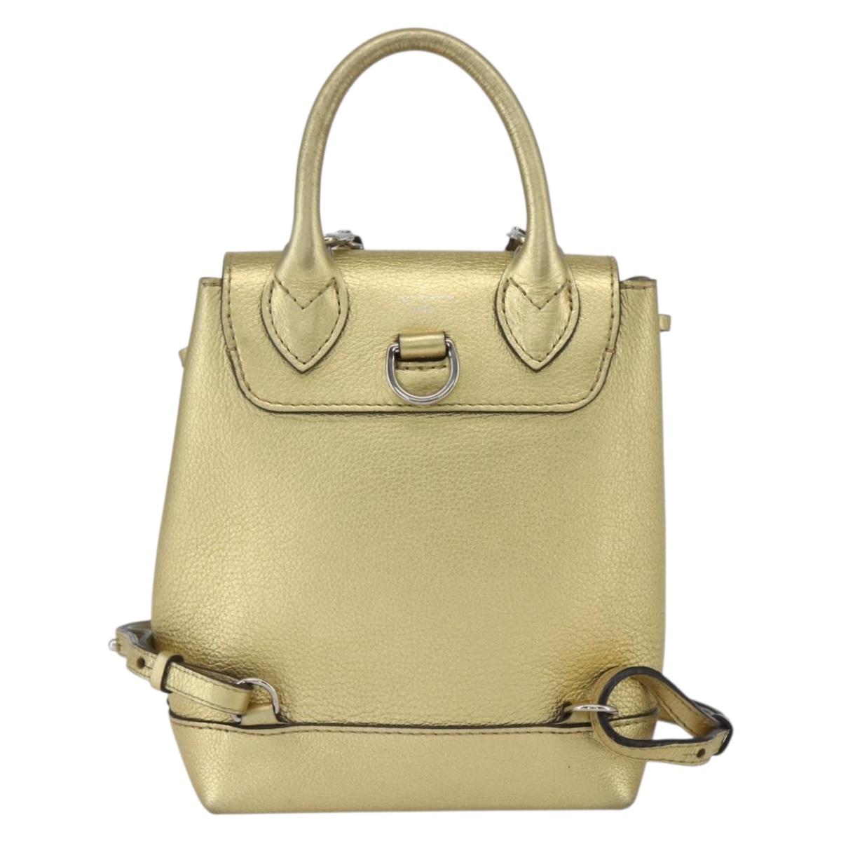 LOUIS VUITTON Rock Me Backpack Leather Gold Tone M54575 LV Auth ka1551M